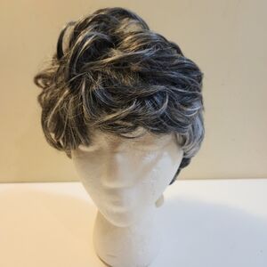 Gray and Black Short Curly Wig NWT